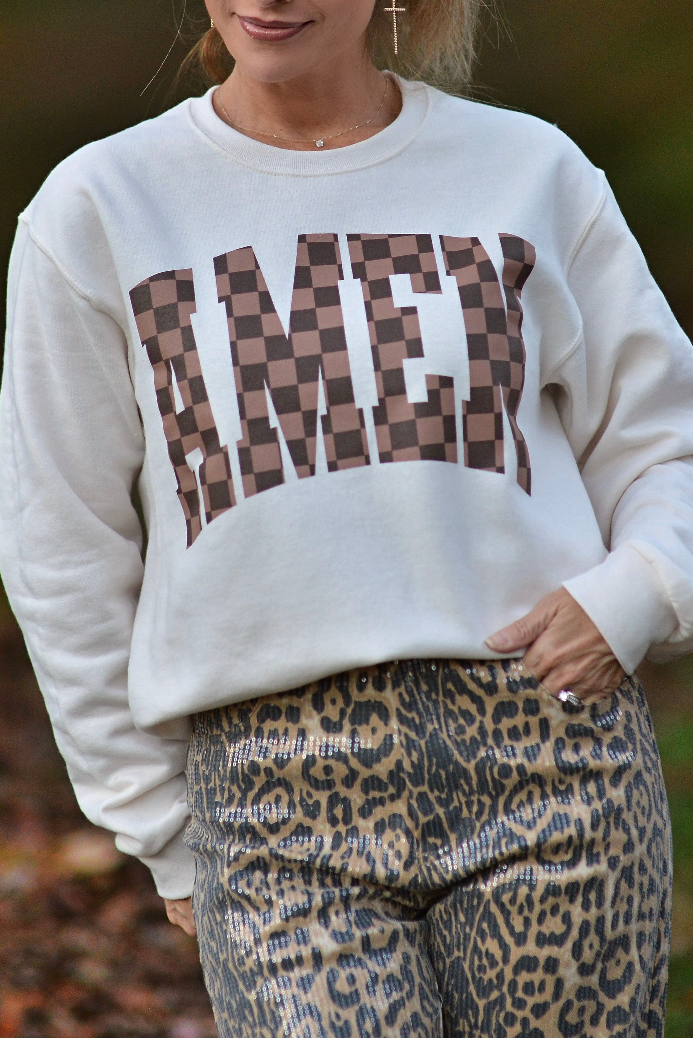 AMEN Checkerboard {Crewneck Fleece}