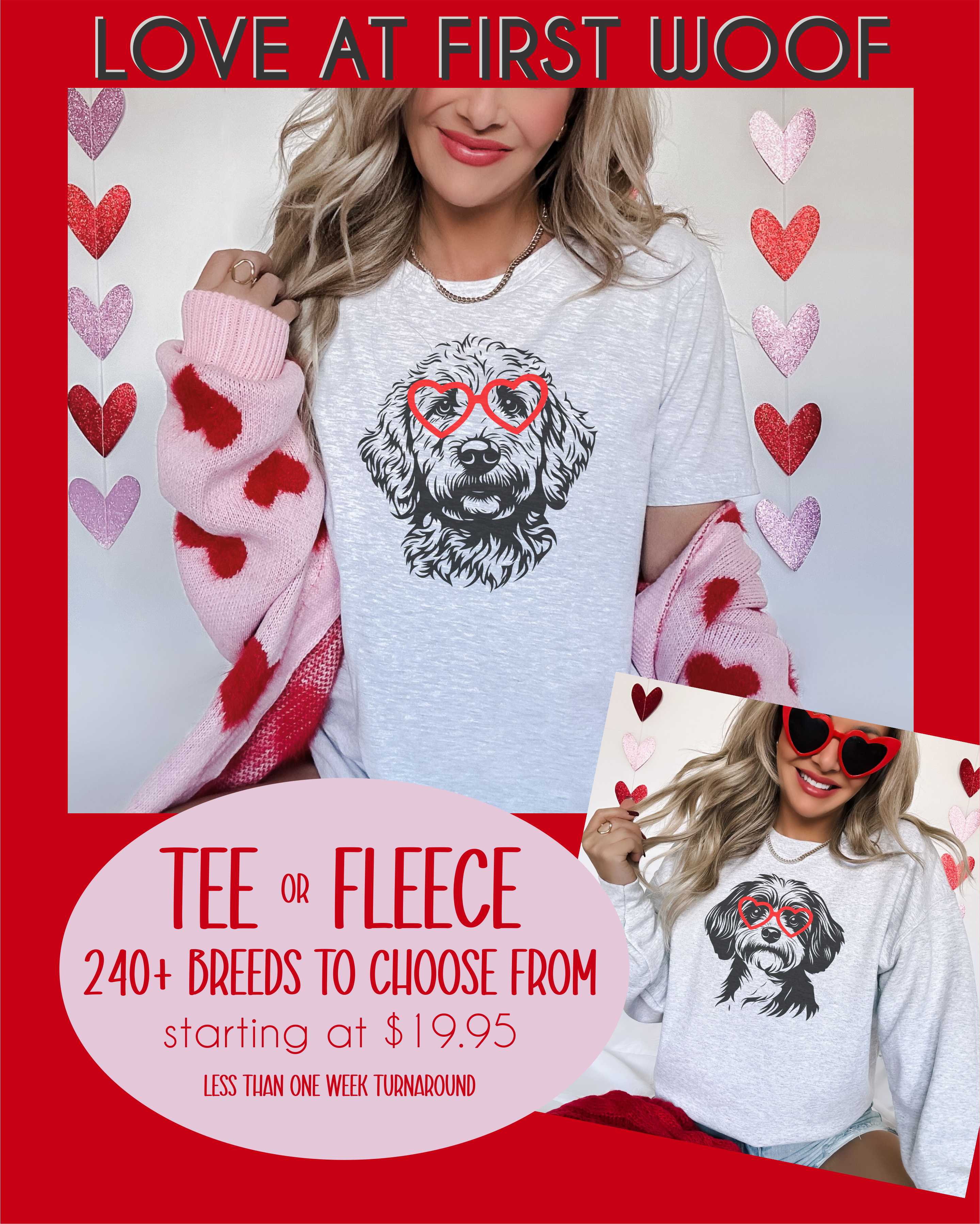 Love at First Woof {Tee & Crewneck Fleece}
