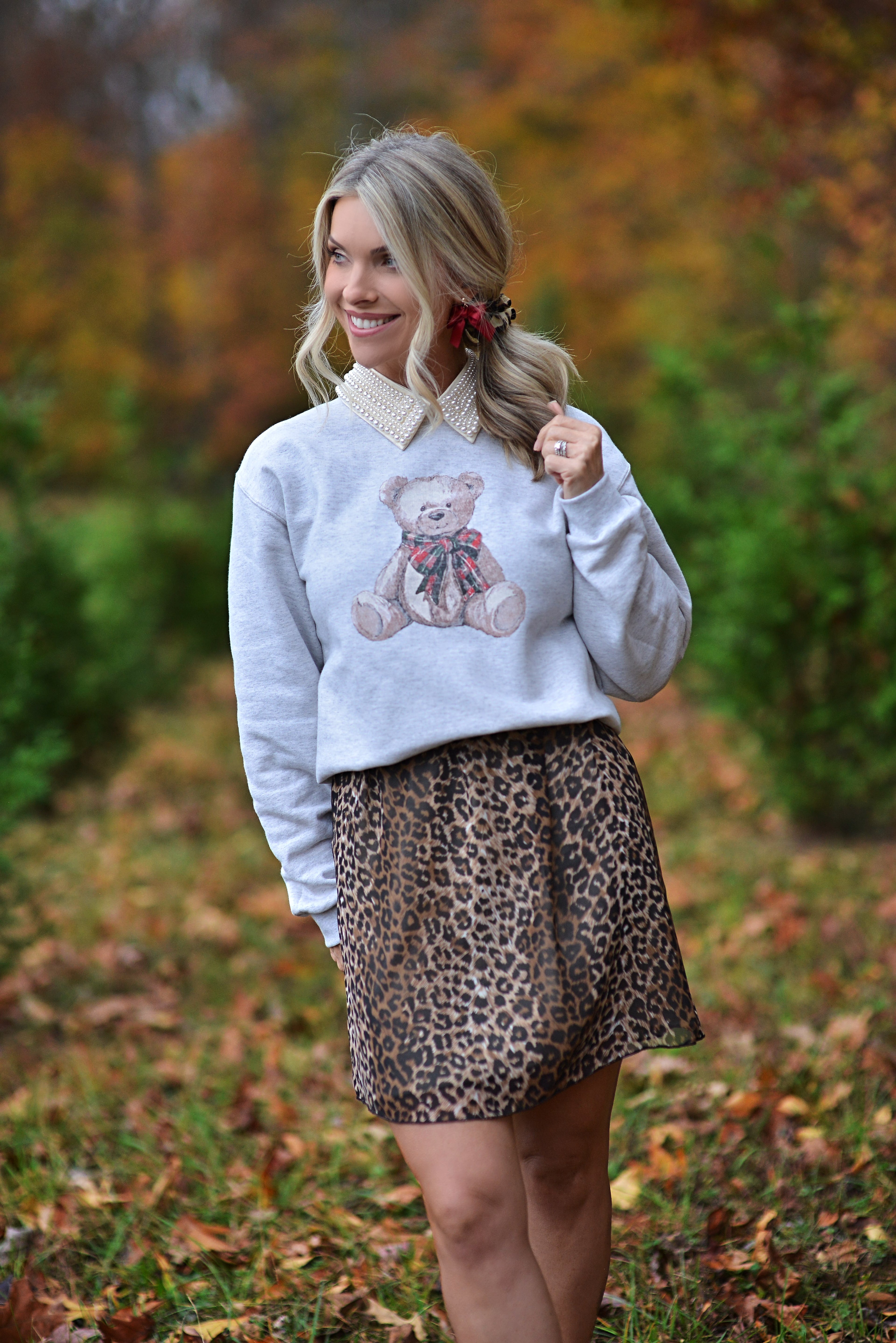 Christmas Teddy Bear {crewneck fleece}