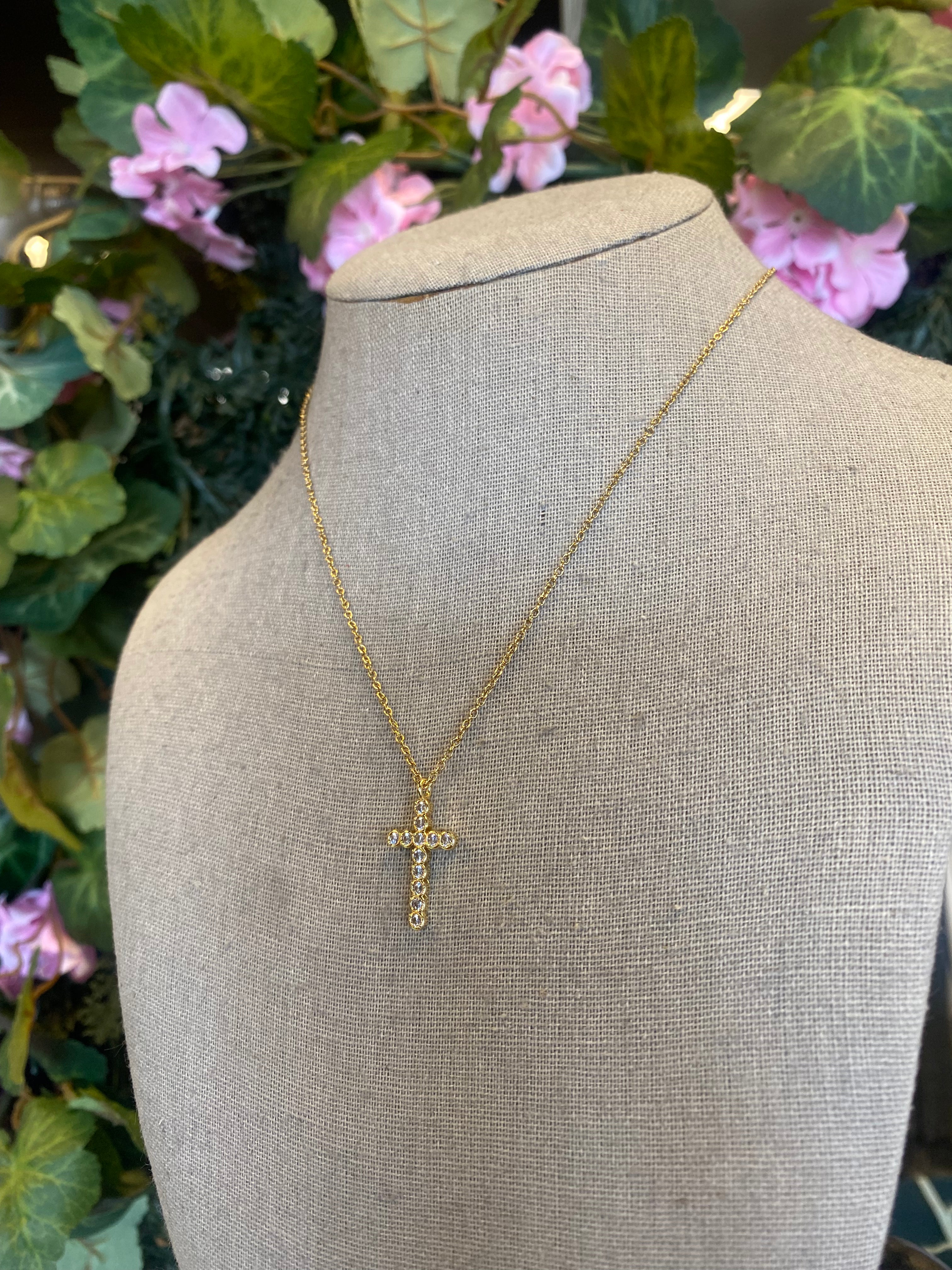 Rhinestone Cross Necklace