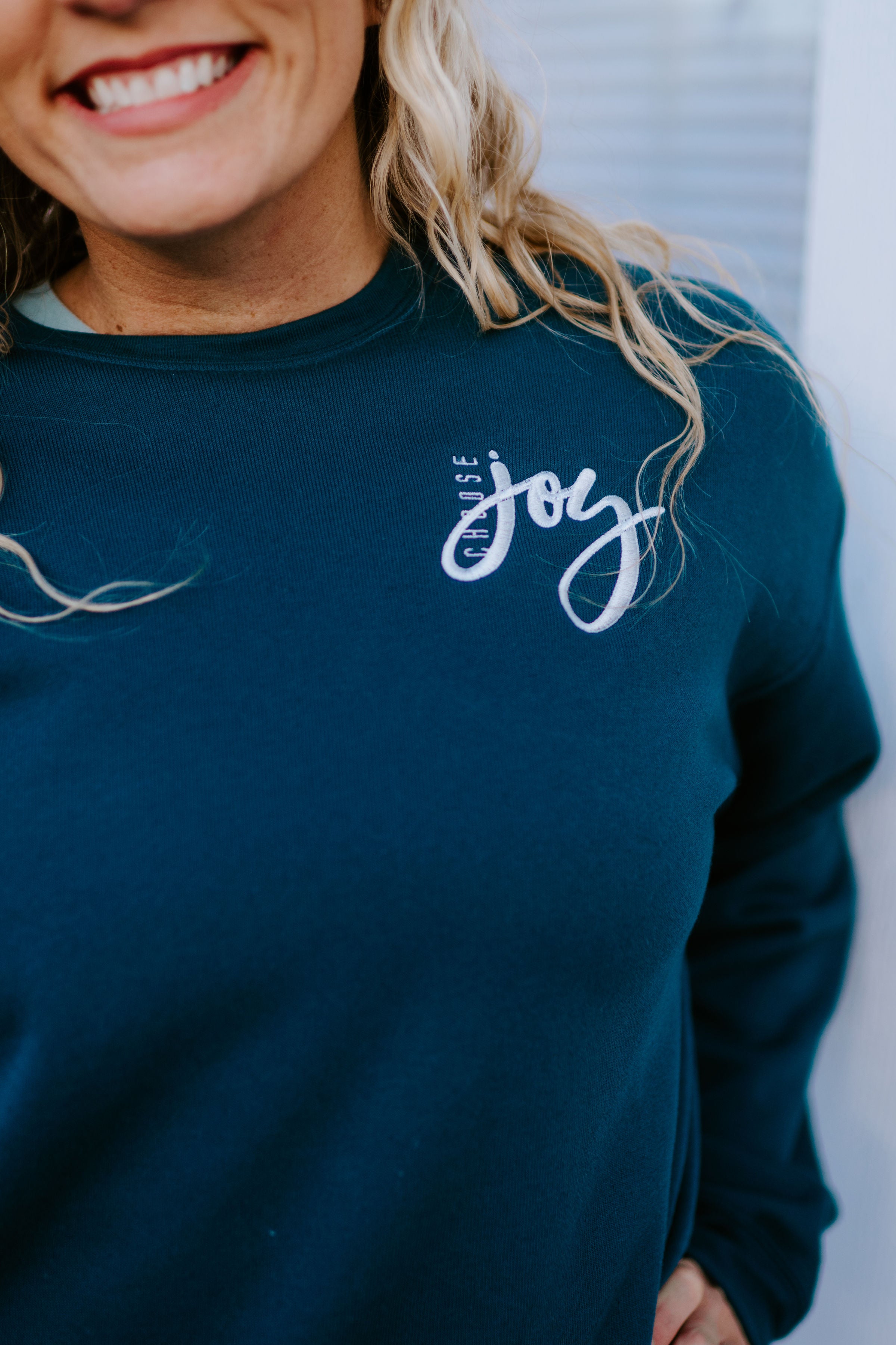 Choose Joy {Embroidered Crewneck Fleece}