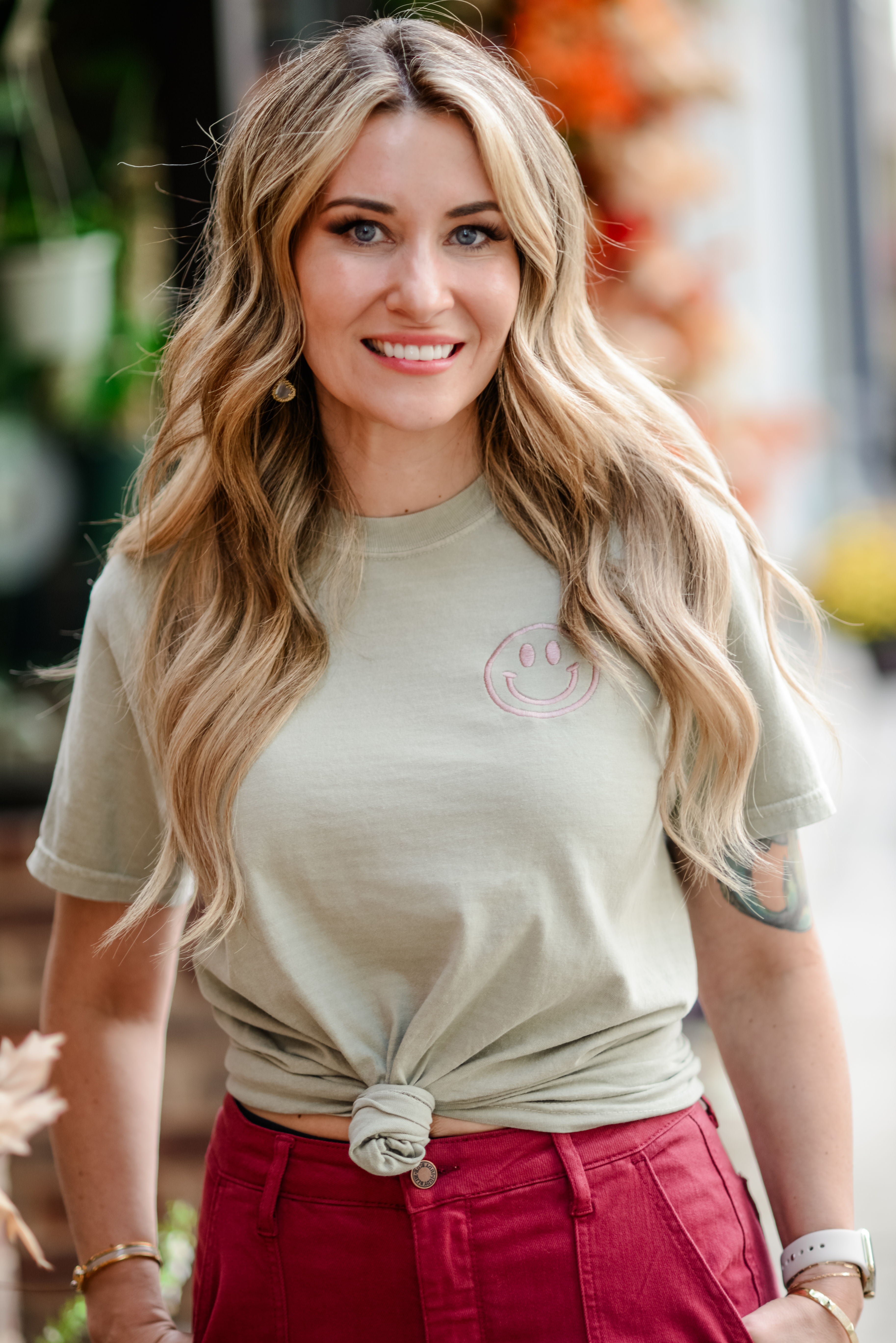 Smiley Face ~ 5 colors {Embroidered Comfort Colors}