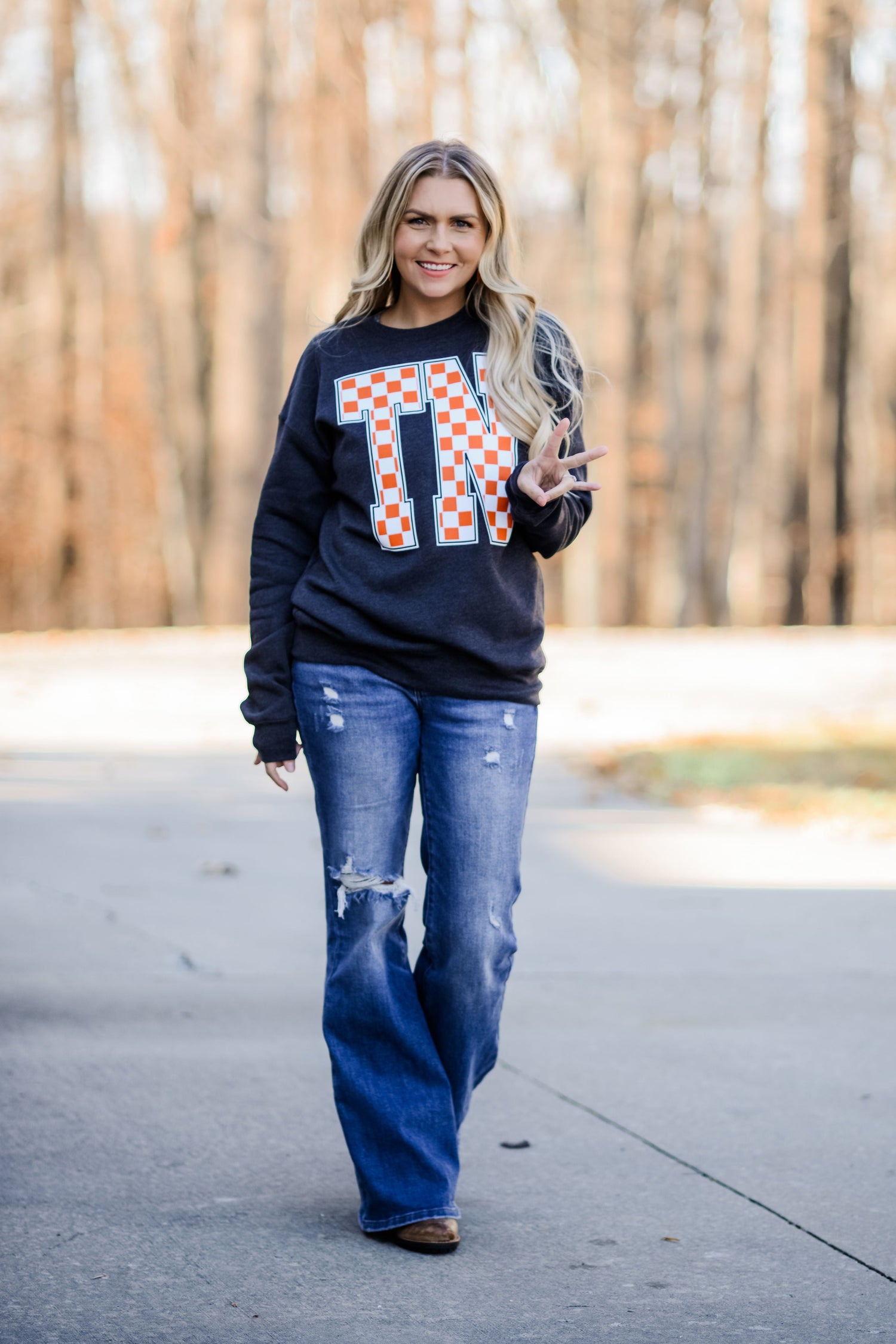 TN Checkerboard Crewneck Fleece