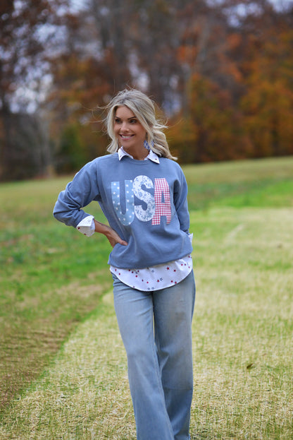 USA {Comfort Colors} ~ Crewneck Fleece