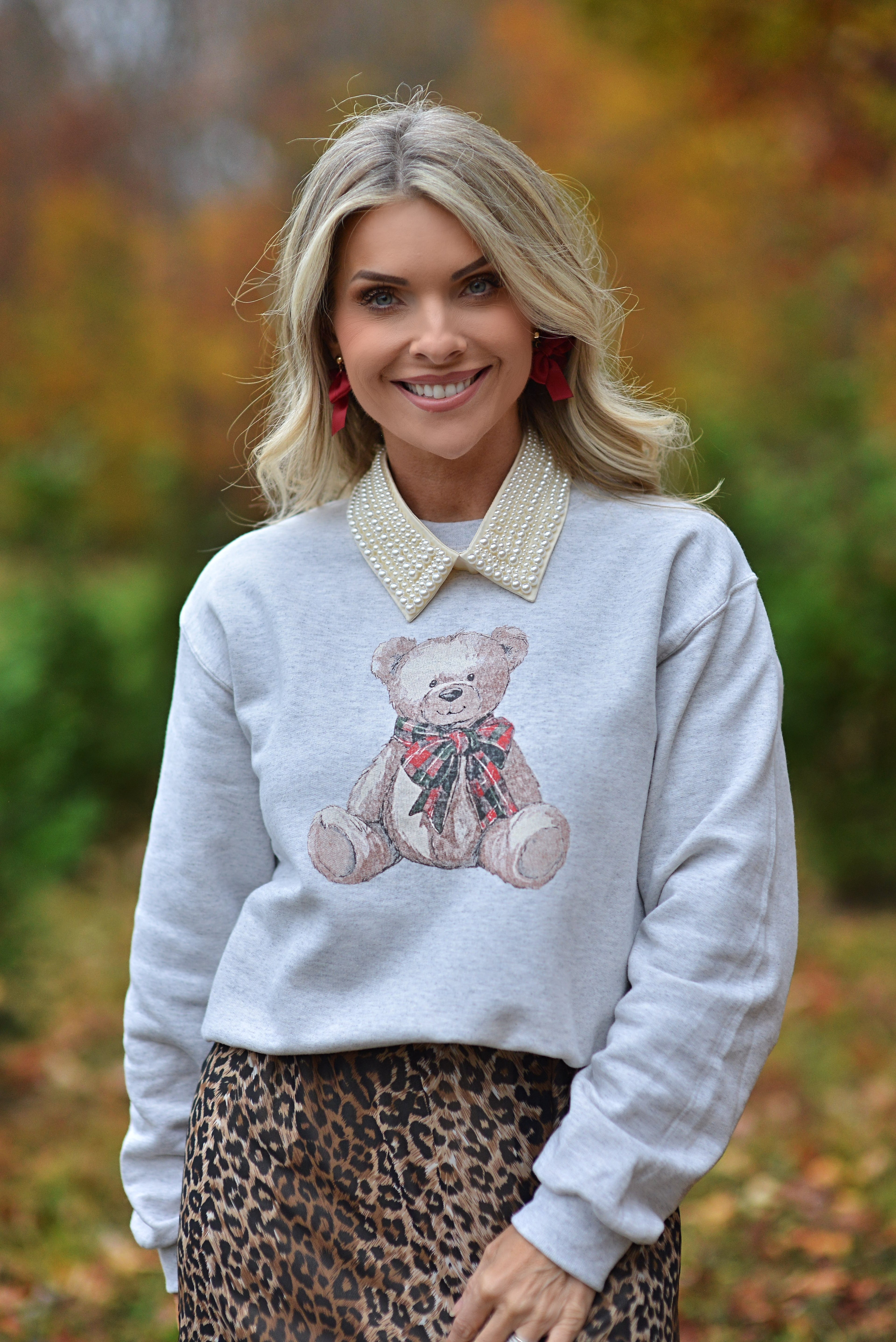 Christmas Teddy Bear {crewneck fleece}