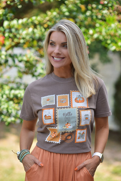 Hello Fall Vintage Stamp {Comfort Colors}