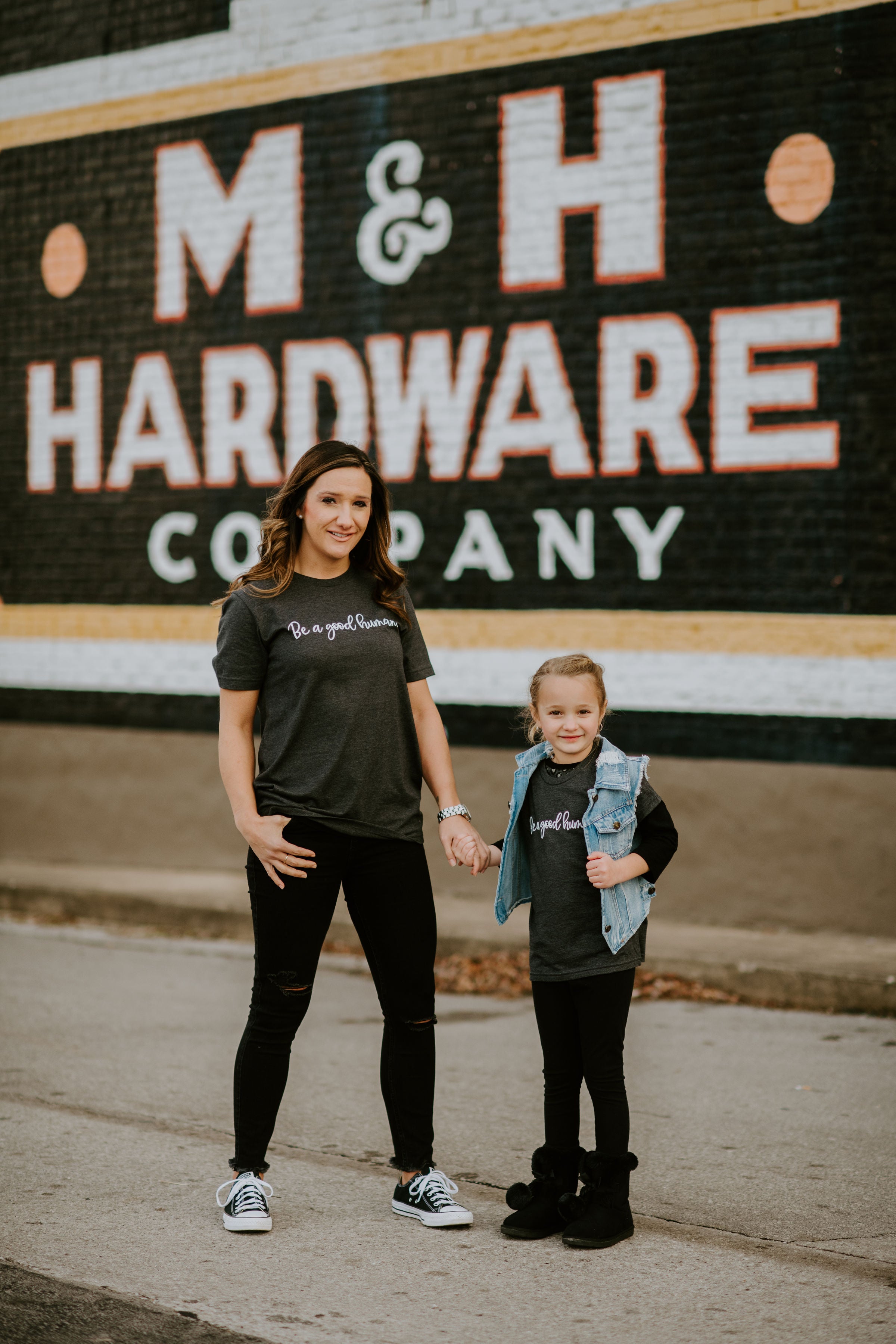 Be A Good Human {Grey} ~ Adults &amp; Littles
