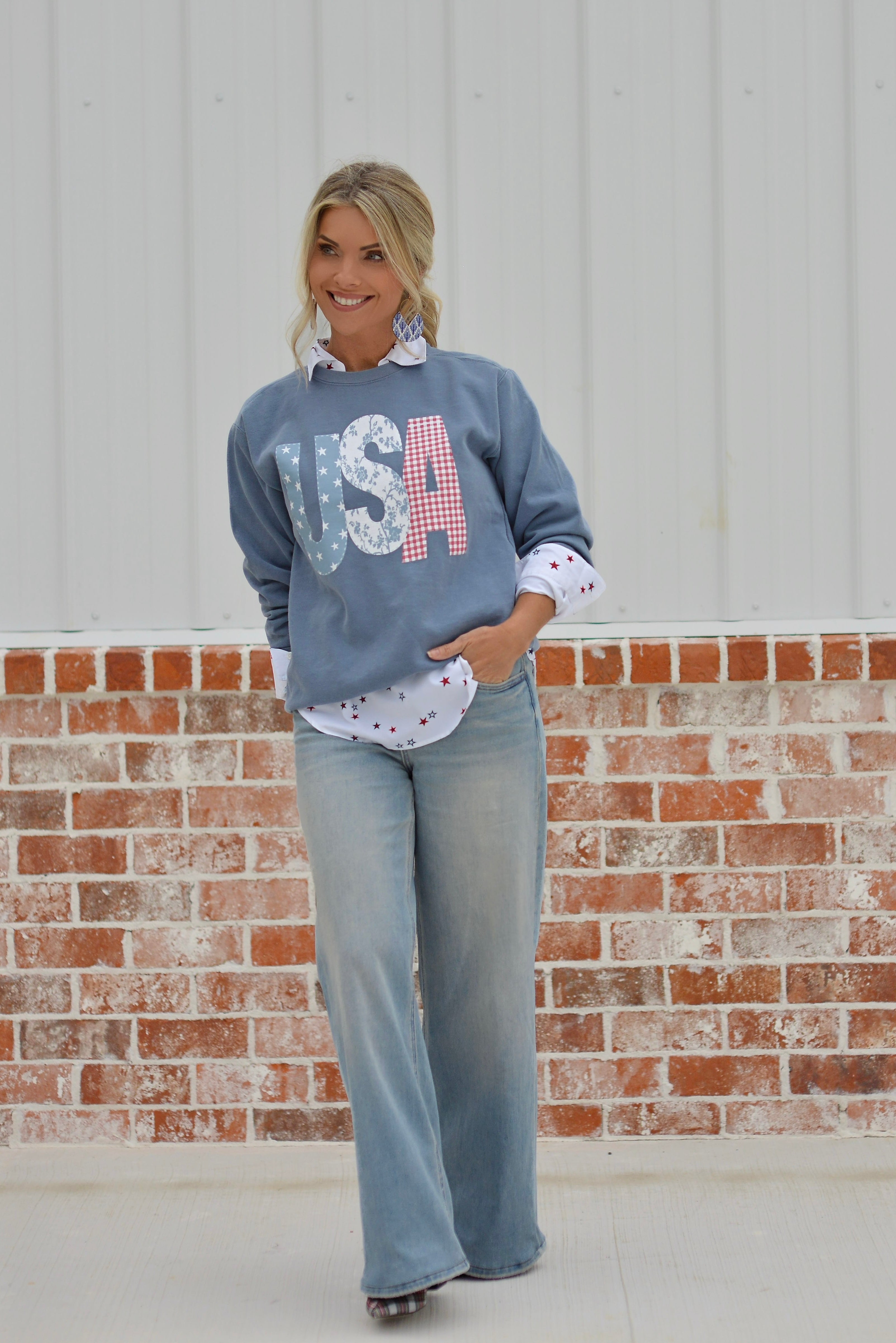 USA {Comfort Colors} ~ Crewneck Fleece