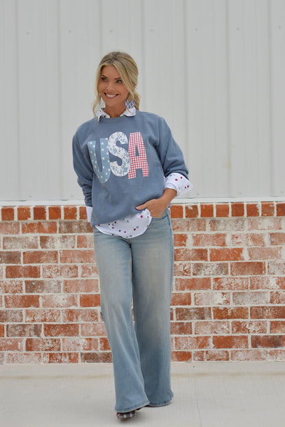 USA {Comfort Colors} ~ Crewneck Fleece