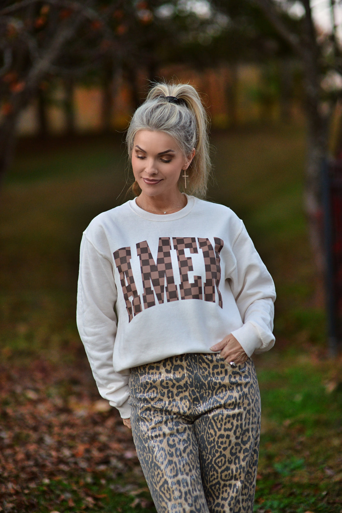 AMEN Checkerboard {Crewneck Fleece}