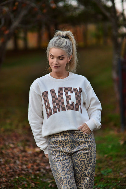 AMEN Checkerboard {Crewneck Fleece}