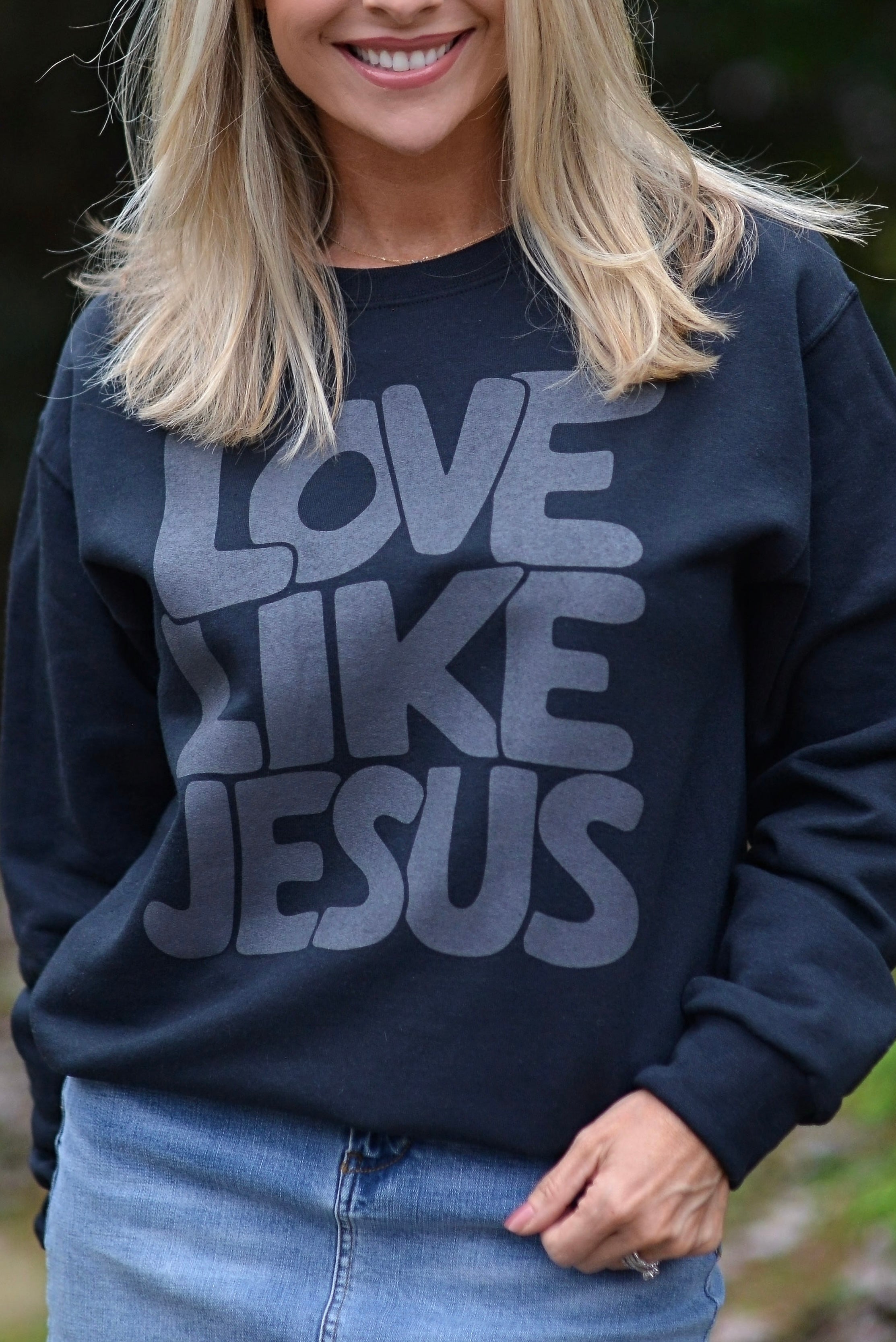 Love Like Jesus ~ Black {Crewneck Fleece}