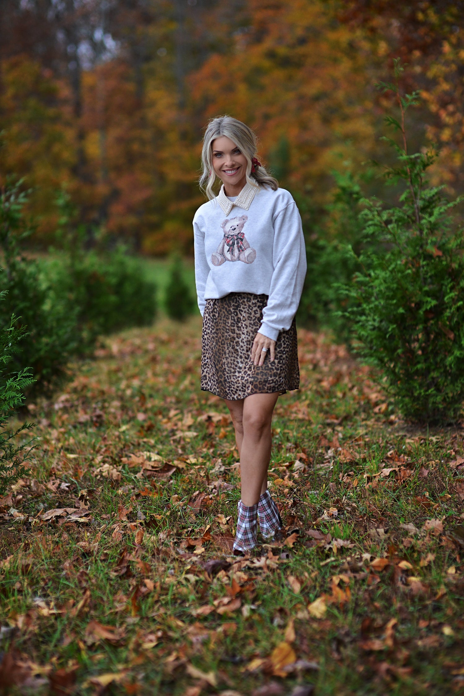 Christmas Teddy Bear {crewneck fleece}