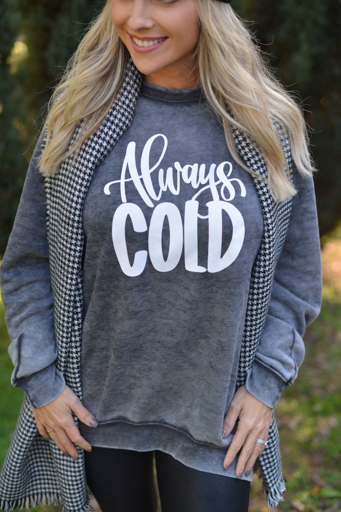 Always Cold ~ Acid Wash ~ Crewneck Fleece