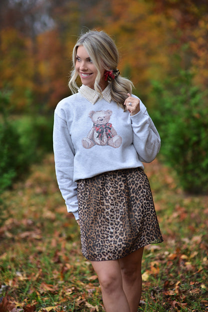 Christmas Teddy Bear {crewneck fleece}