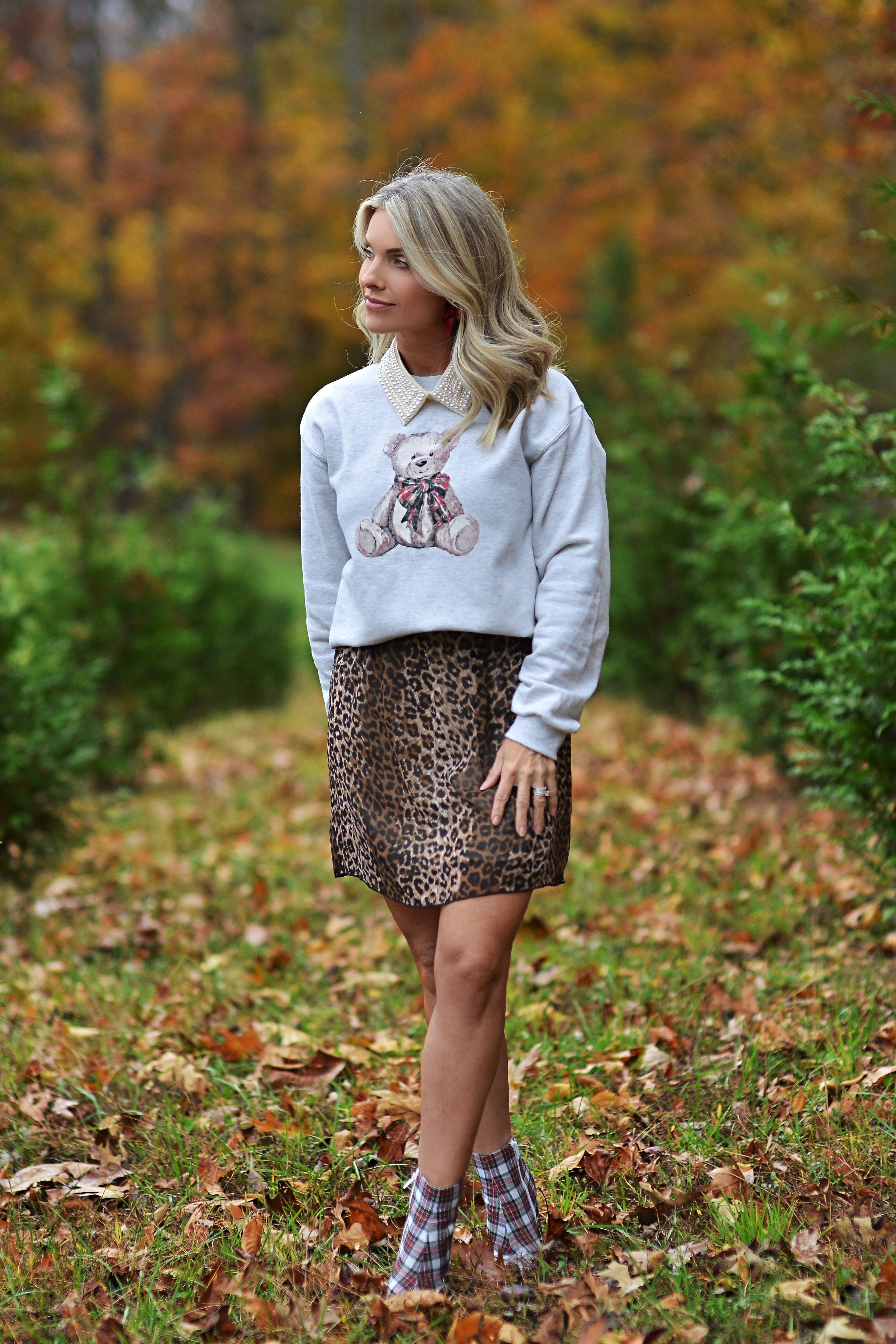 Christmas Teddy Bear {crewneck fleece}