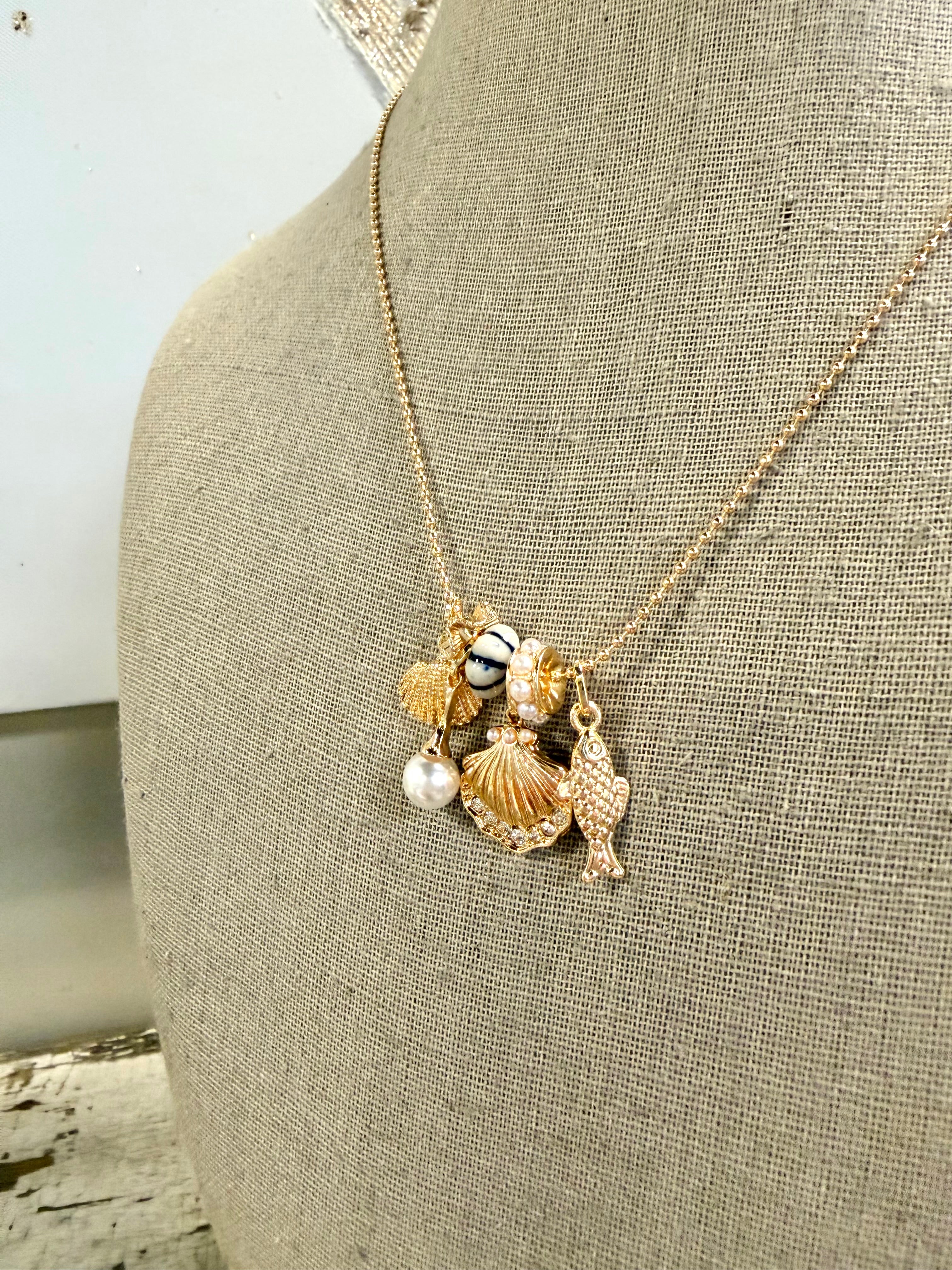 Nautical Charm Ball Chain Necklace