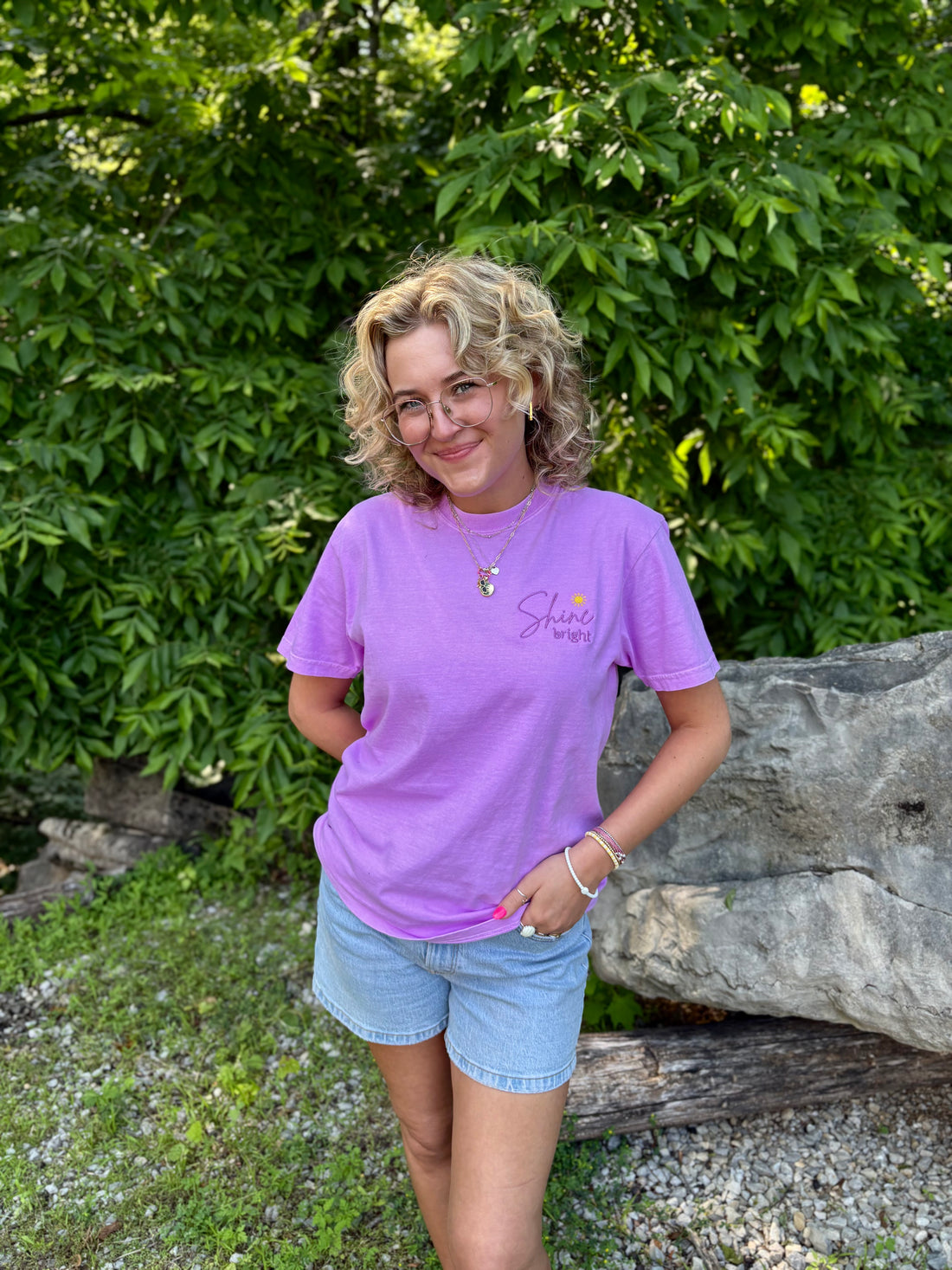 Shine Bright {Comfort Colors} ~ Embroidered