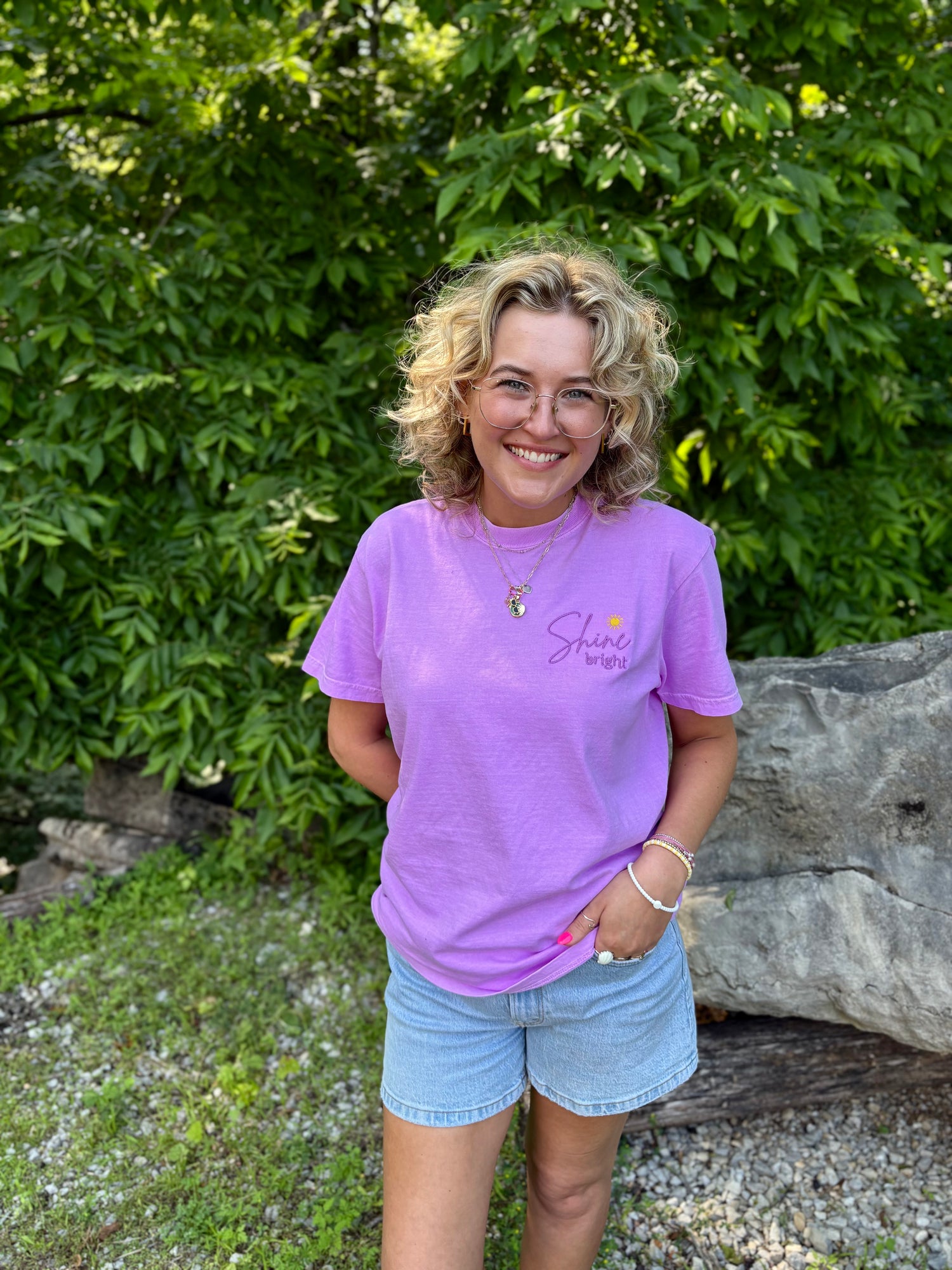 Shine Bright {Comfort Colors} ~ Embroidered