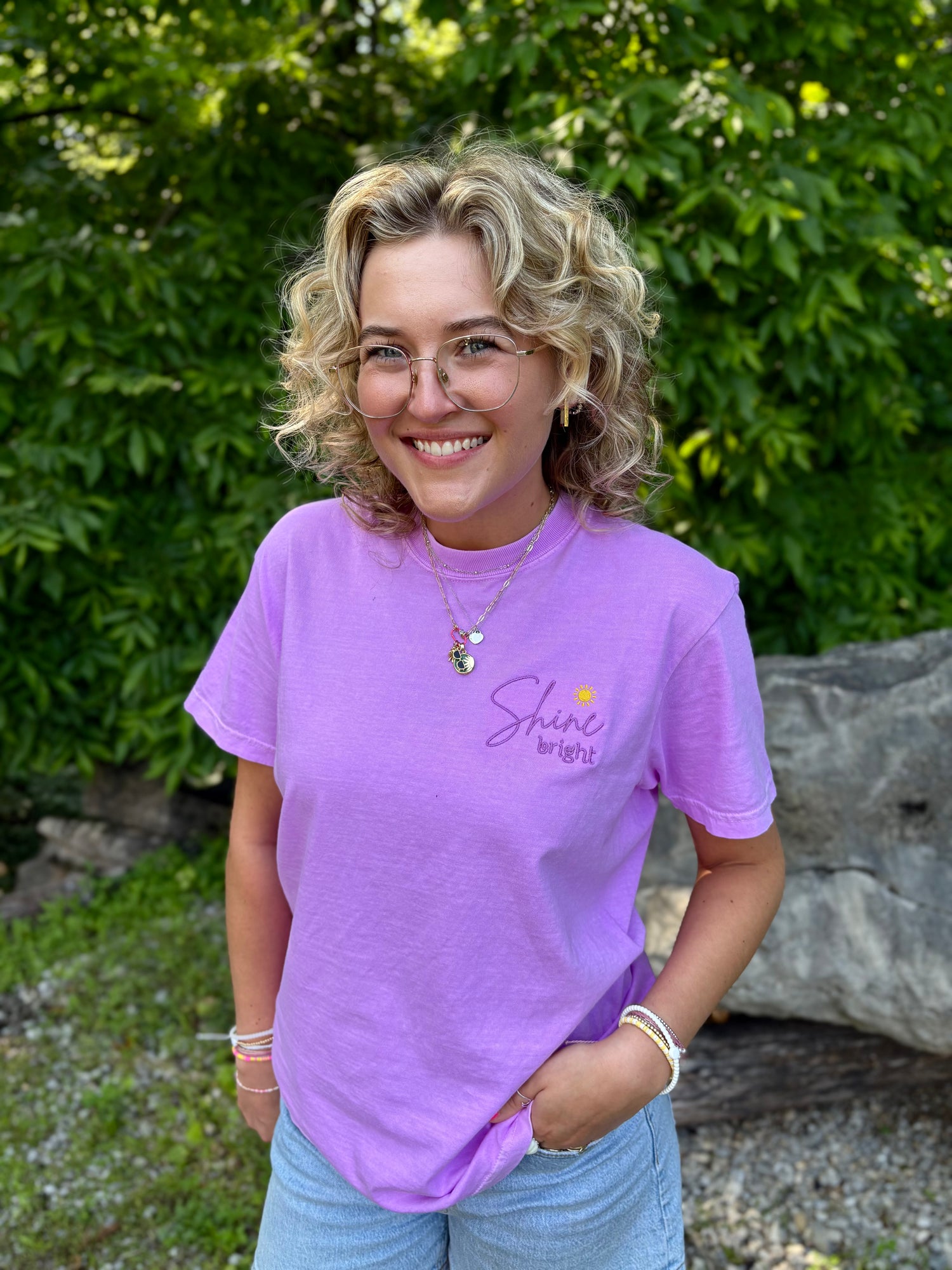 Shine Bright {Comfort Colors} ~ Embroidered