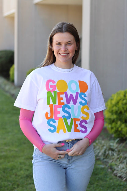 Good News, Jesus Saves {Comfort Colors}