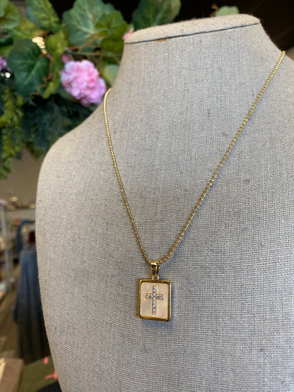 Epoxy Pendant Necklace with Rhinestone Options {Cross &amp; Heart}
