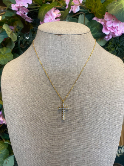 Rhinestone Cross Necklace