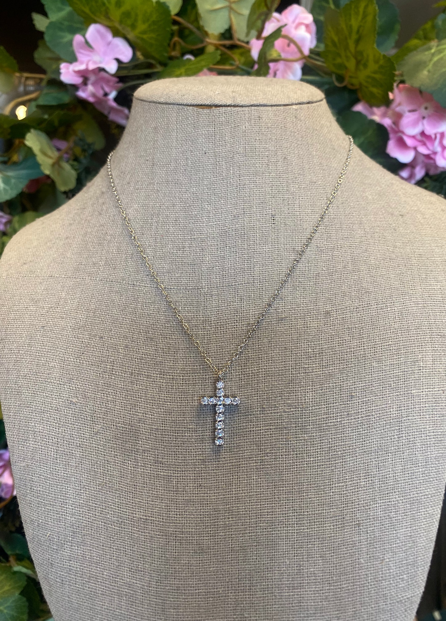 Rhinestone Cross Necklace