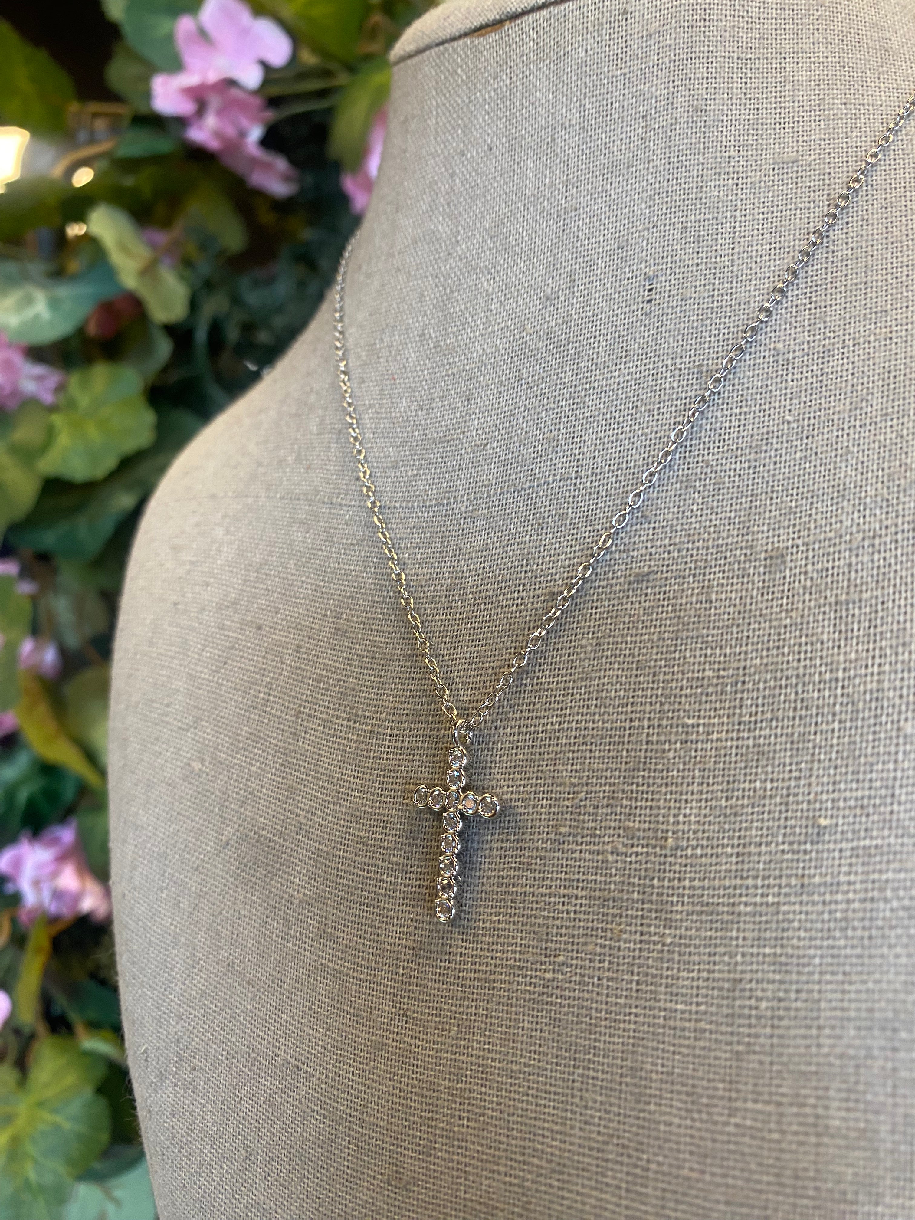 Rhinestone Cross Necklace