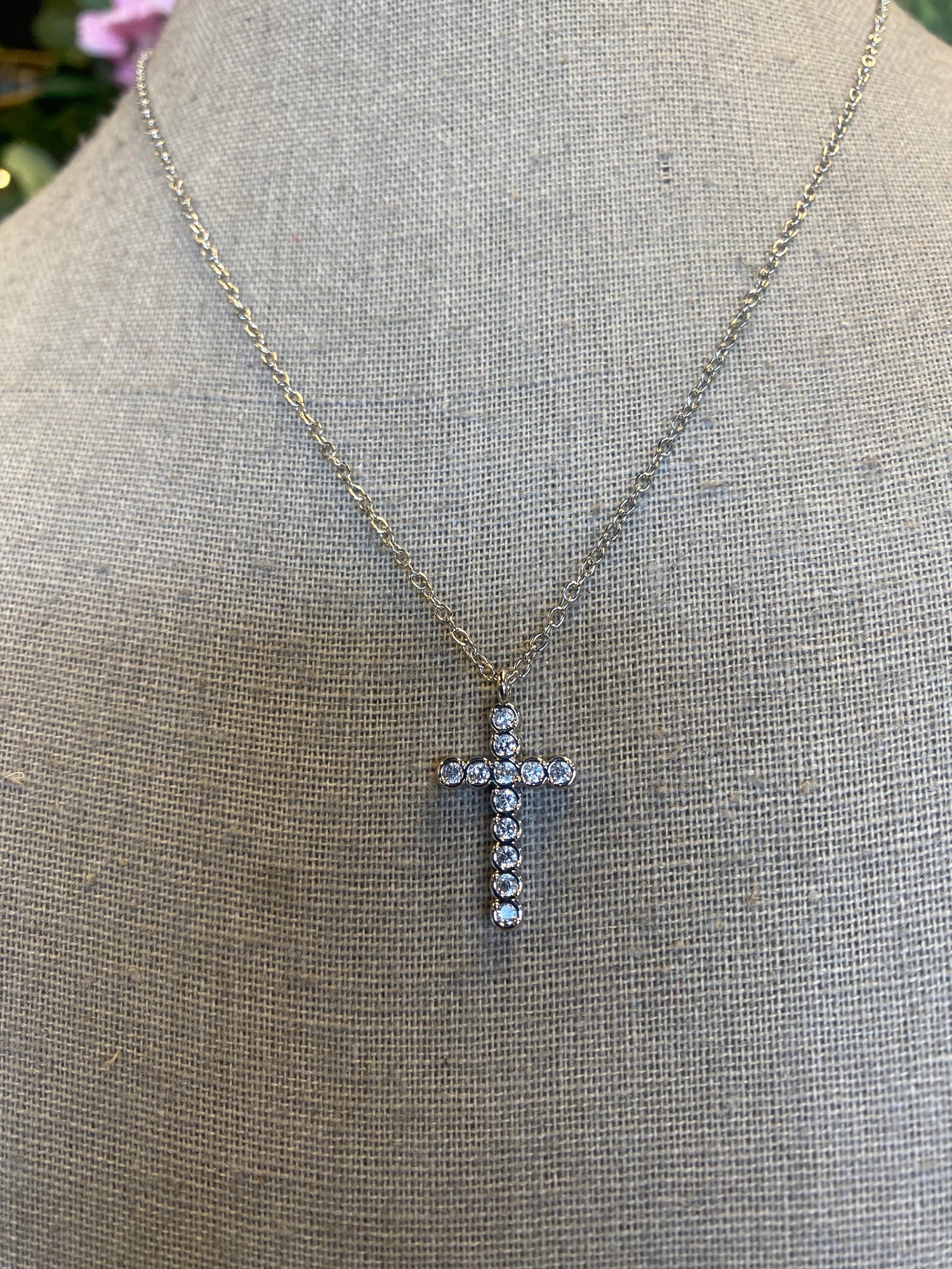 Rhinestone Cross Necklace
