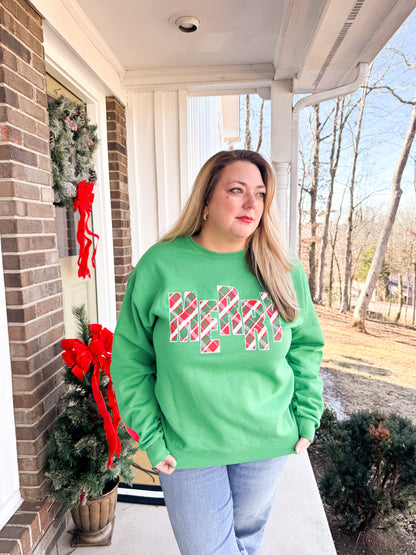 MERRY ~ Plaid {crewneck fleece}