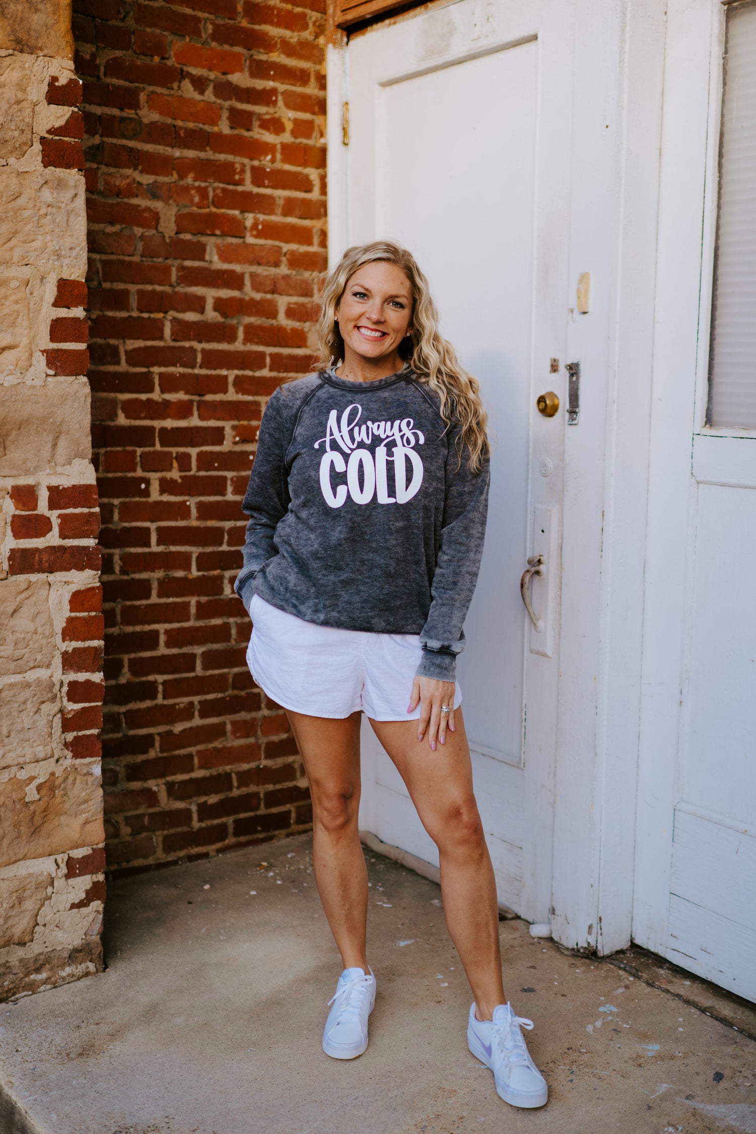 Always Cold ~ Acid Wash ~ Crewneck Fleece