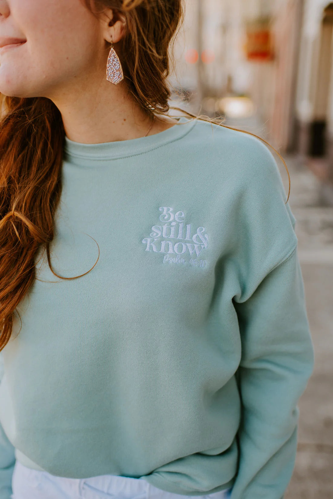 Be Still &amp; Know {Embroidered Crewneck Fleece}