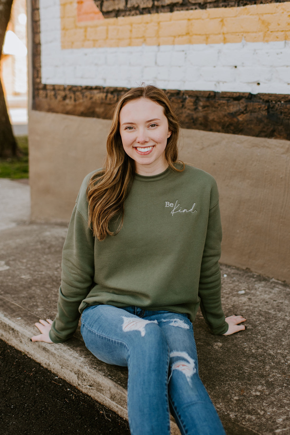 Be Kind {Embroidered Crewneck Fleece}