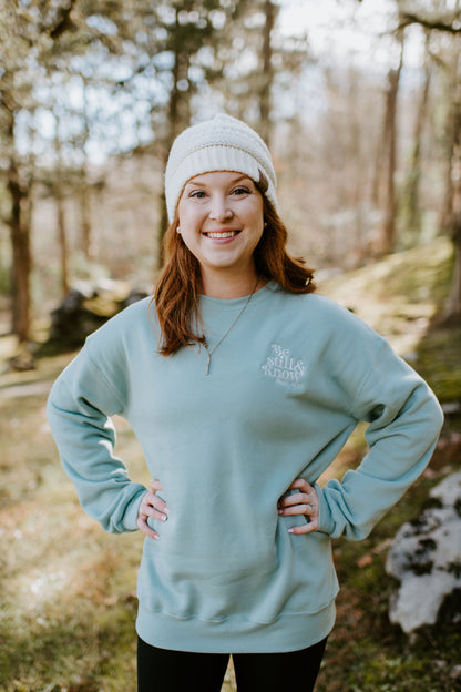 Be Still &amp; Know {Embroidered Crewneck Fleece}