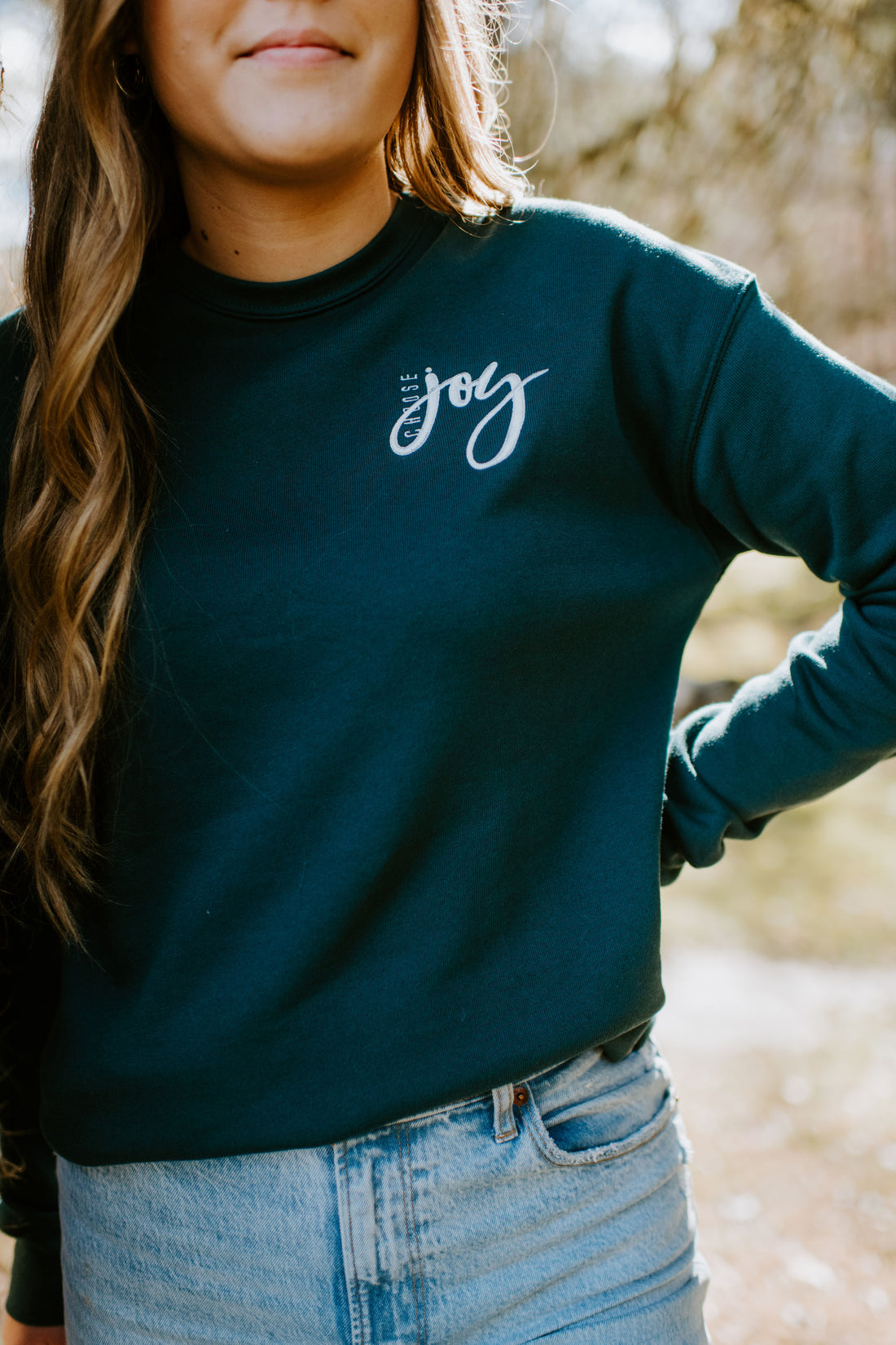 Choose Joy {Embroidered Crewneck Fleece}