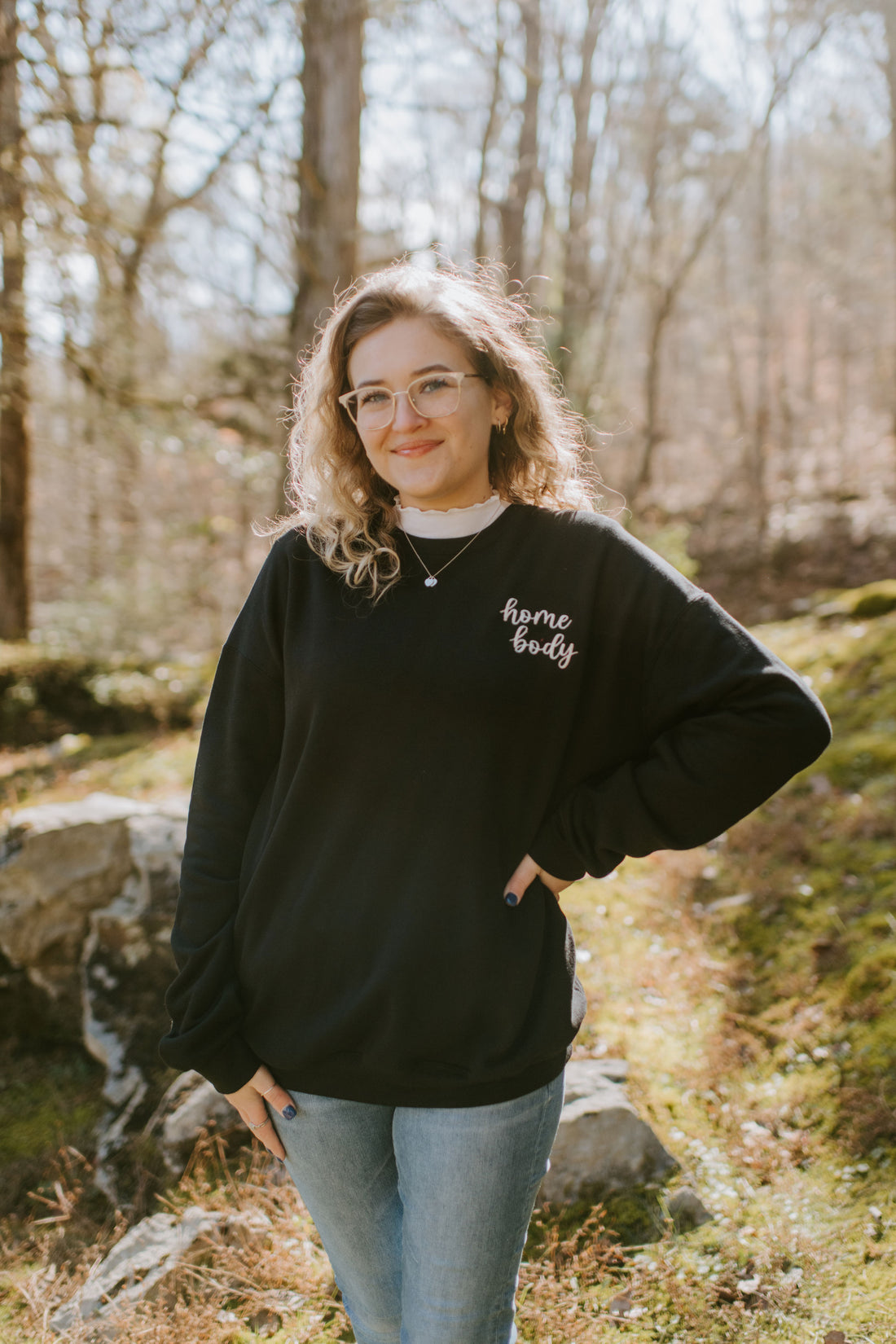 homebody {Embroidered Crewneck Fleece}