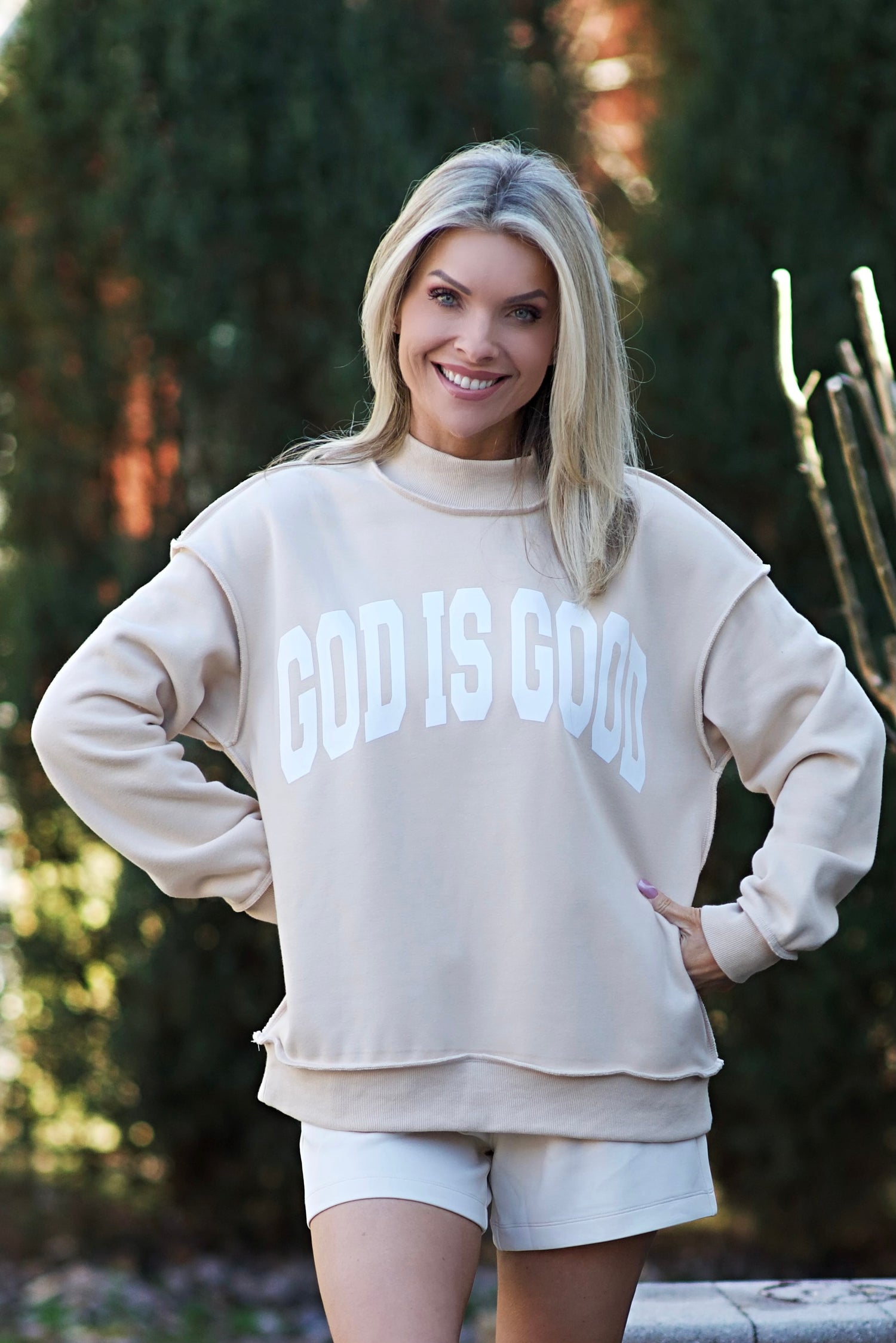 GOD IS GOOD - Mock Neck Fleece