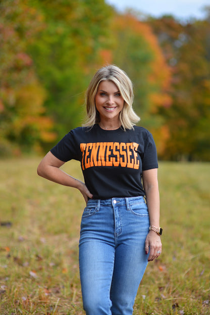 Dark Mode TENNESSEE Tee ~Adults &amp; Littles {orange ink}