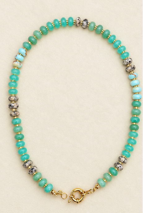 Natural Stone Semi-Precious Glass Mix-Color Necklace {New}