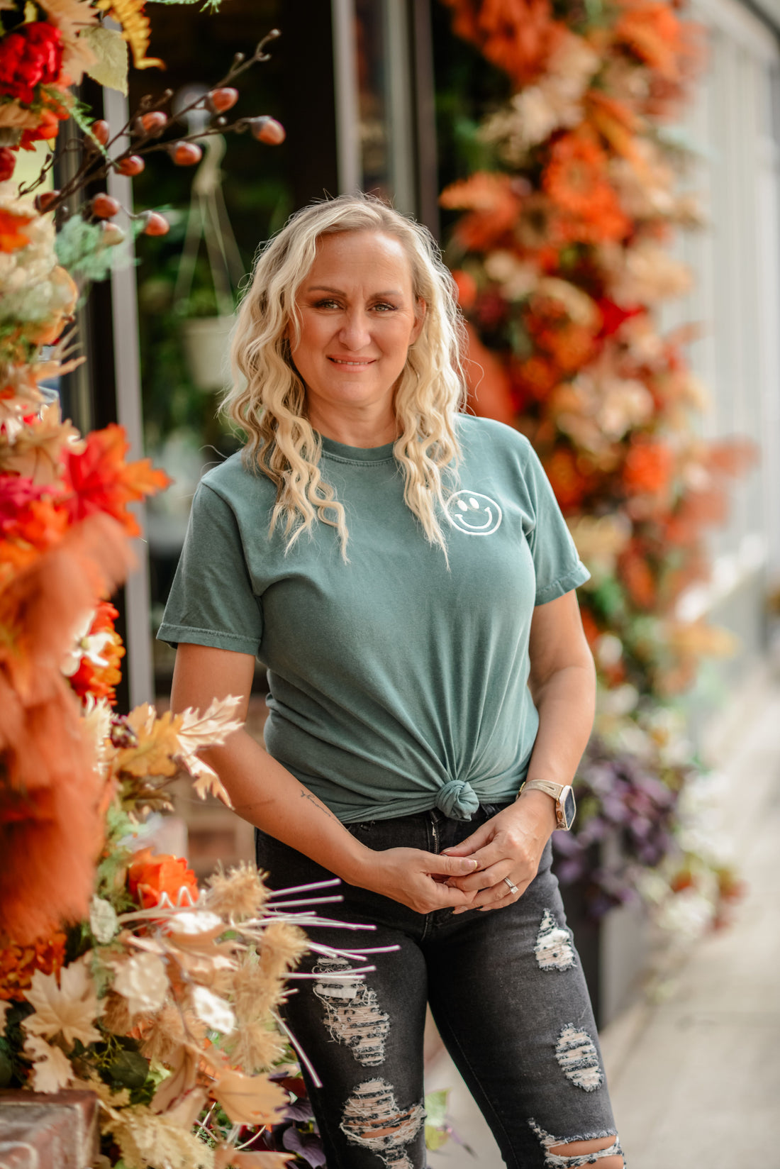 Smiley Face ~ 5 colors {Embroidered Comfort Colors}