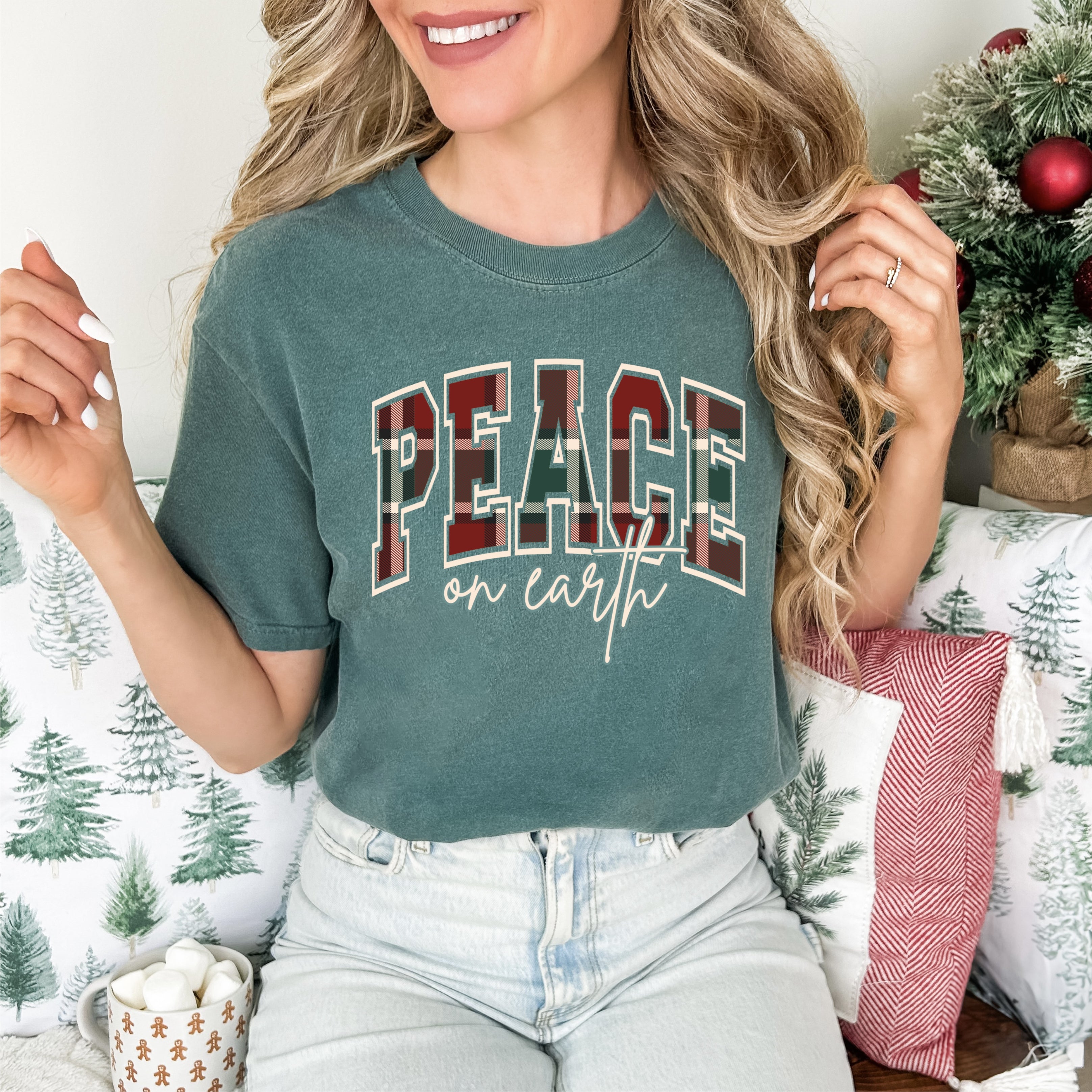 Peace on Earth {plaid} ~ Comfort Colors